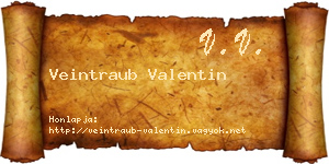 Veintraub Valentin névjegykártya